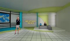 Tricaster Psd TV Studio Set for Weather PSD Template