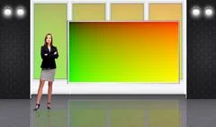 Tricaster Psd TV Studio Set for Weather PSD Template