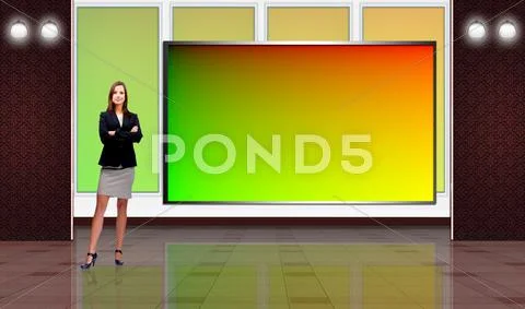 Tricaster Psd TV Studio Set for Weather PSD 템플릿