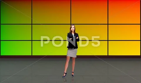 Tricaster Psd TV Studio Set for Sports-01 PSD Template