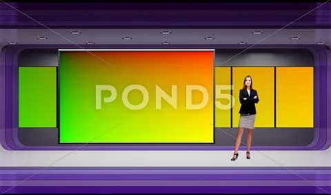 Tricaster Psd TV Studio Set for Sports PSD-sjabloon
