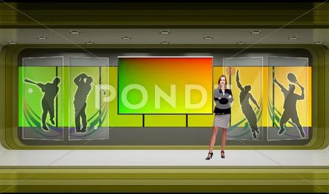 Tricaster Psd TV Studio Set for Sports PSD-sjabloon