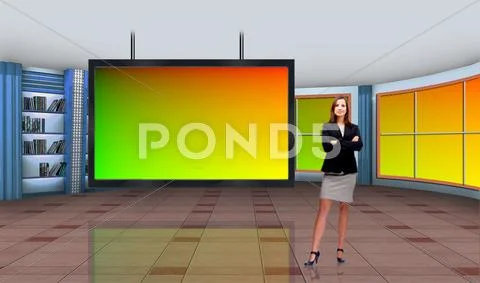 Tricaster Psd Tv Studio Set for Education 001 PSD 模板