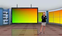 Tricaster Psd Tv Studio Set for Education PSD Template