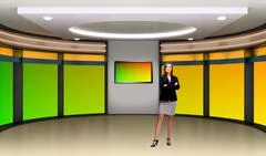 Tricaster Psd TV Studio Set for Education PSD Template