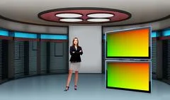 Tricaster Psd TV Studio Set for Education PSD Template