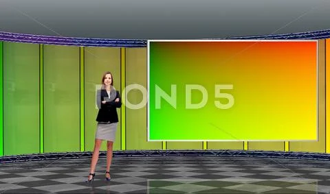 Tricaster Psd TV Studio Set for Education 009 PSD Template