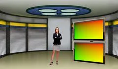 Tricaster Psd TV Studio Set for Education PSD Template
