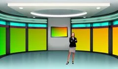 Tricaster Psd TV Studio Set for Education PSD Template