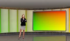 Tricaster Psd TV Studio Set for Education PSD Template