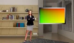 Tricaster Psd TV Studio Set for Education PSD Template