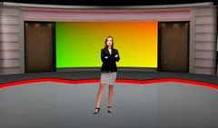 Tricaster Psd TV Studio Set for Talkshow PSD Template