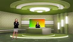 Tricaster Psd TV Studio Set for Talkshow PSD Template