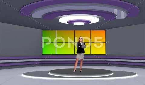 Tricaster Psd TV Studio Set for Talkshow PSD 템플릿