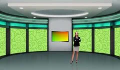 Tricaster Psd TV Studio Set for Talkshow PSD Template