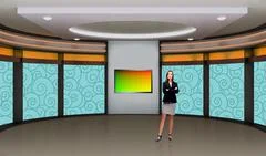Tricaster Psd TV Studio Set for Talkshow PSD Template