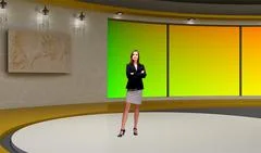 Tricaster Psd TV Studio Set for Talkshow PSD Template