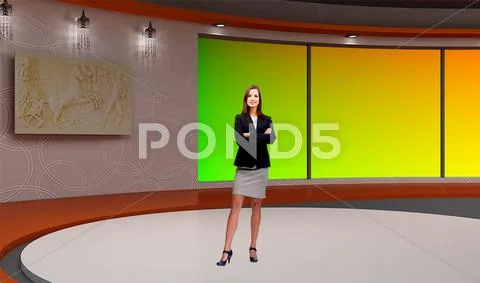 Tricaster Psd TV Studio Set for Talkshow Modello PSD