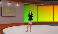 Tricaster Psd TV Studio Set for Talkshow PSD Template