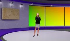 Tricaster Psd TV Studio Set for Talkshow PSD Template