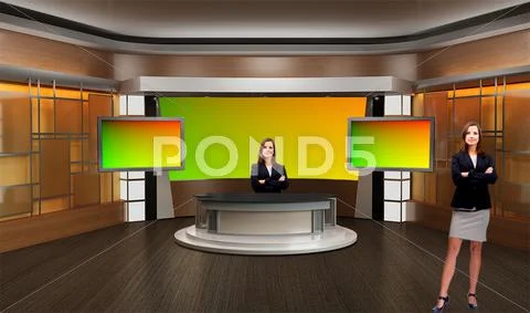 Tricaster Psd TV Studio Set for News PSD 模板