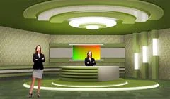Tricaster Psd TV Studio Set for News PSD Template