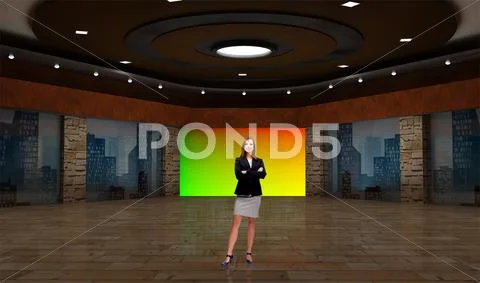 Tricaster Psd TV Studio Set for News PSD 템플릿