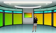 Tricaster Psd TV Studio Set for News PSD Template
