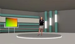Tricaster Psd TV Studio Set for News PSD Template