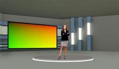 Tricaster Psd TV Studio Set for News PSD Template