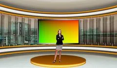 Tricaster Psd TV Studio Set for News PSD Template