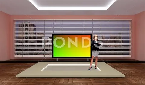 Tricaster Psd TV Studio Set for News PSD Template