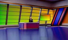 Tricaster Psd TV Studio Set for News PSD Template