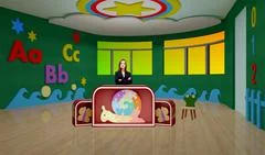 Tricaster Psd TV Studio Set for Kids PSD Template