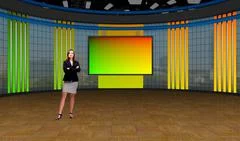 Tricaster Psd TV Studio Set for Business PSD Template