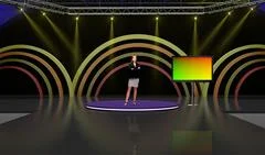 Tricaster Psd TV Studio Set for Entertainment PSD Template