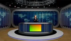 Tricaster Psd TV Studio Set for News PSD Template