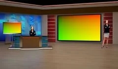 Tricaster Psd TV Studio Set for News PSD Template