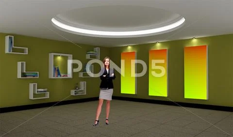 Tricaster Psd TV Studio Set for Education 020 PSD Template