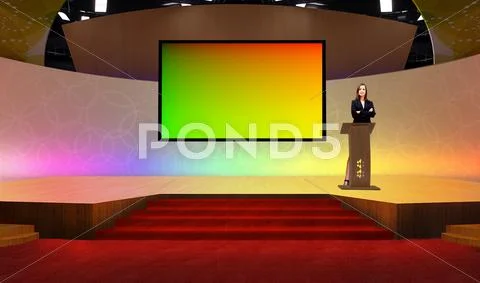 Tricaster Psd TV Studio Set for Education 028 PSD Template