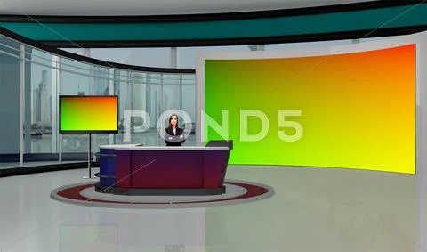 Tricaster Psd TV Studio Set for Education 027 PSD Template