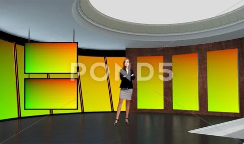 Tricaster Psd TV Studio Set for Education 31 PSD Template