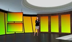 Tricaster Psd TV Studio Set for Education PSD Template