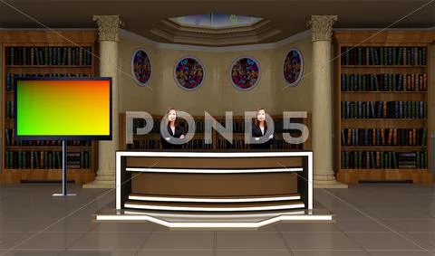 Tricaster Psd TV Studio Set for Education 033 PSD-Vorlage