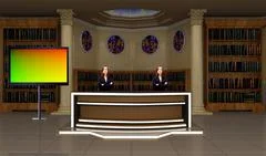 Tricaster Psd TV Studio Set for Education PSD Template