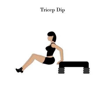 Tricep dip exercise workout Stock Illustration