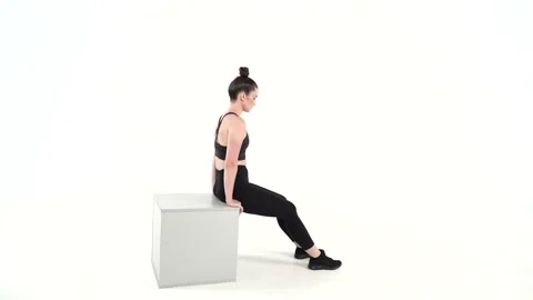 Tricep dips elevated Stock Footage 166294025