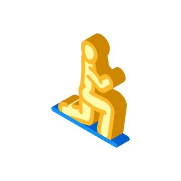 Tricep dips fitness exercise arm isometric icon vector illustration Stock Illustration