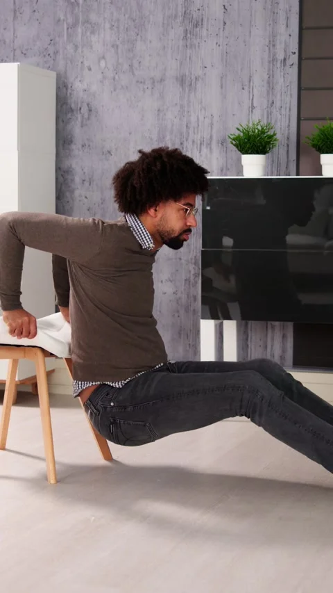 Triceps Dips Chair Exercise Stock Video Pond5