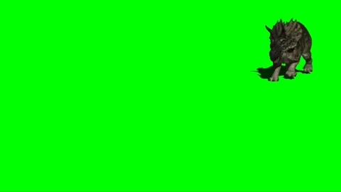Triceratops Attacking on Green Screen Stock-Footage 221493835